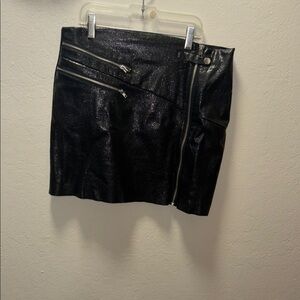 Francesca's Collections Black Mini Pencil Skirt Asymmetrical Slit